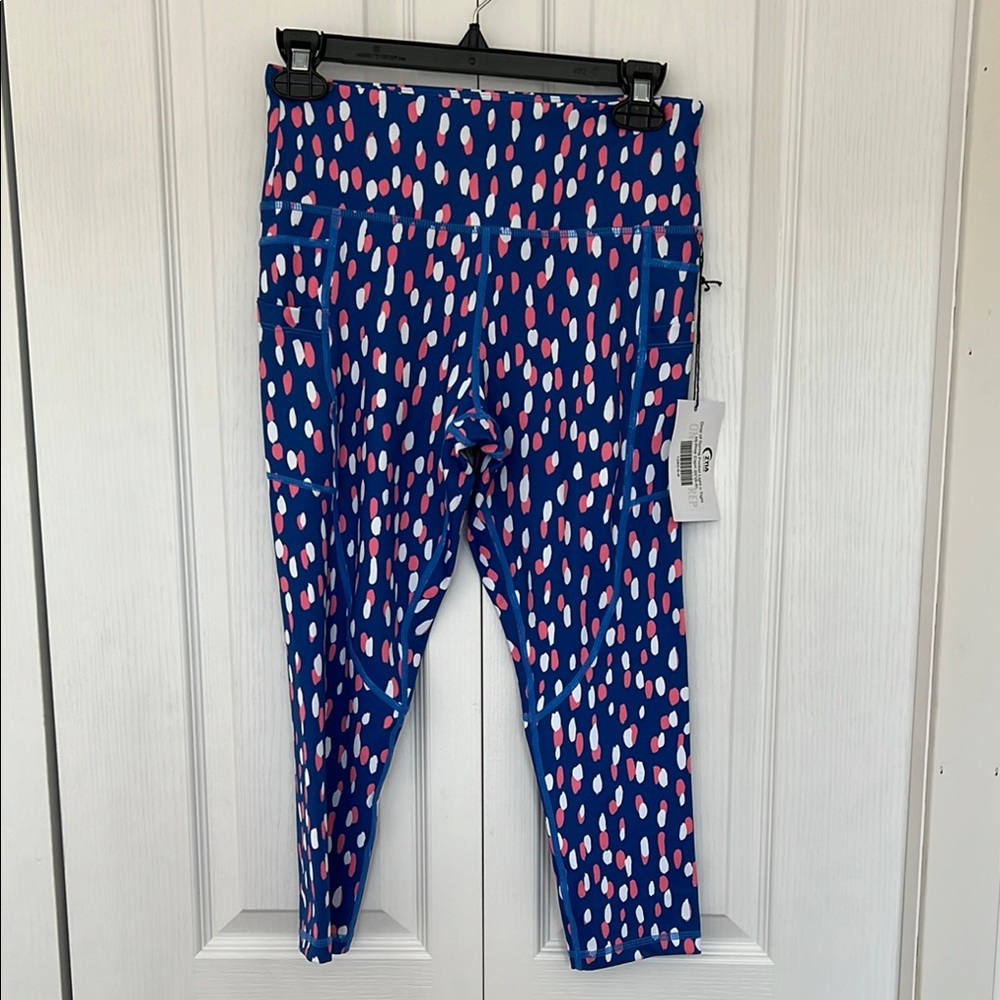 Zyia Blue and Pink Patterned Leggings